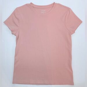 J. Crew Factory Essential Short-Sleeve Crewneck Tee Pink Iced Quartz Size S